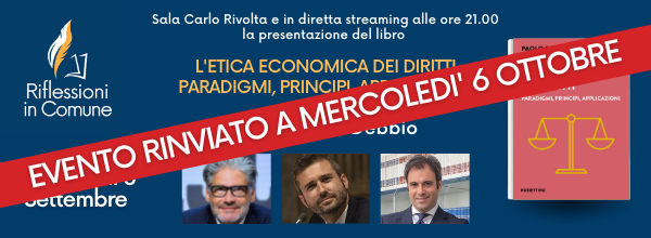 Locandina incontro con immagini dei relatori, copertina libro, data e ora