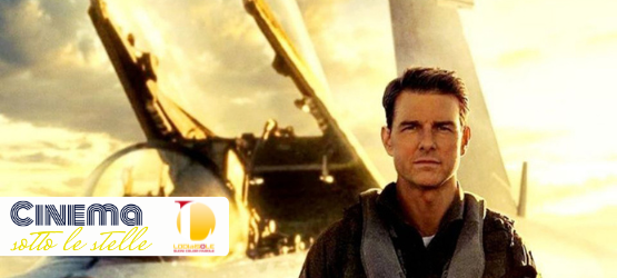 IMMAGINE TOP GUN:MAVERICK + LOGO LODI AL SOLE + LOGO CINEMA SOTTO LE STELLE