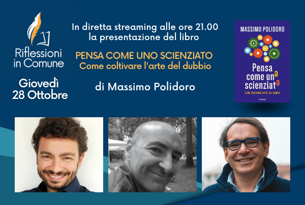 Locandina incontro con immagini dei relatori, copertina libro, data e ora
