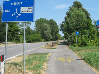 La pista ciclabile del Parco Tecnologico Padano