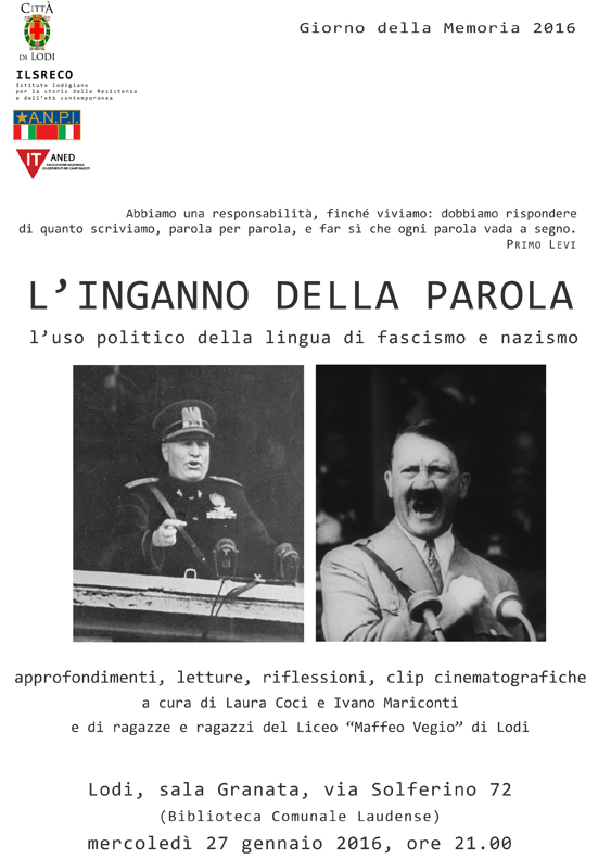 volantino per il giorno della memoria 