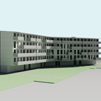 render del nuovo progetto di case popolari