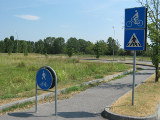 La pista ciclabile del Parco Tecnologico Padano