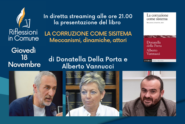 Locandina incontro con immagini dei relatori, copertina libro, data e ora