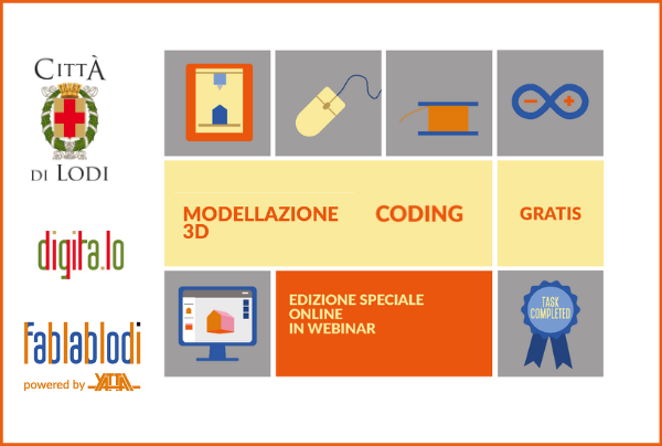 locandina webinar con icone identificative e loghi