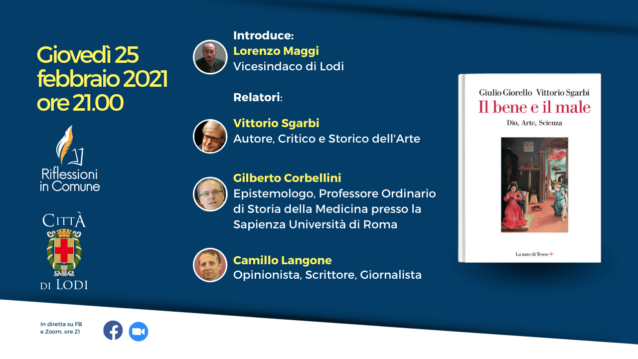 locandina dell'iniziativa con la copertina del libro, titolo, data, orario, programma della serata