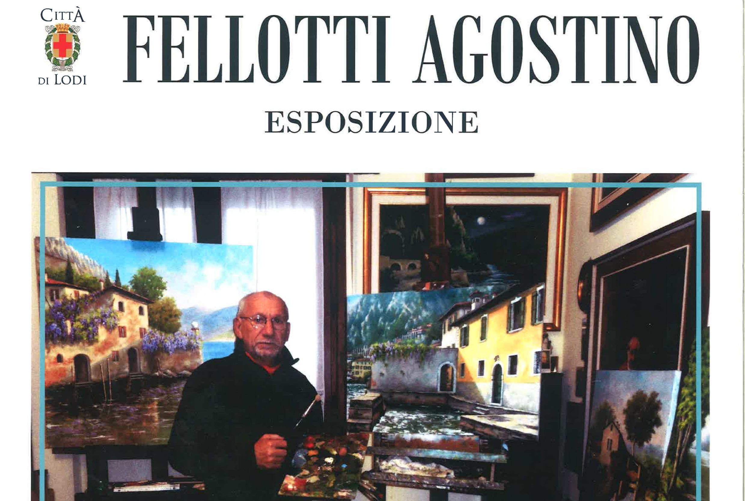 immagine dalla locandina con Fellotti nel suo atelier