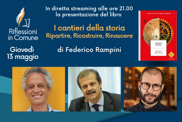 Locandina incontro con immagini dei relatori, copertina libro, data e ora