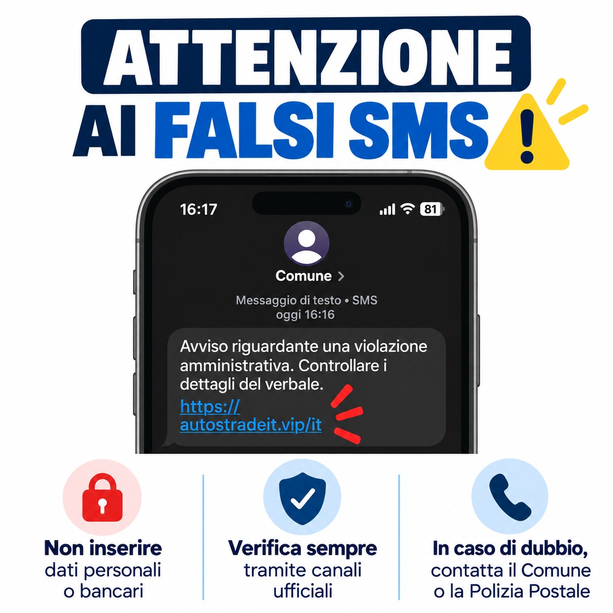 Attenti ai falsi SMS