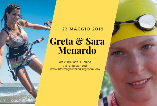 Foto di Greta e Sara Menardo con l'ora e la location