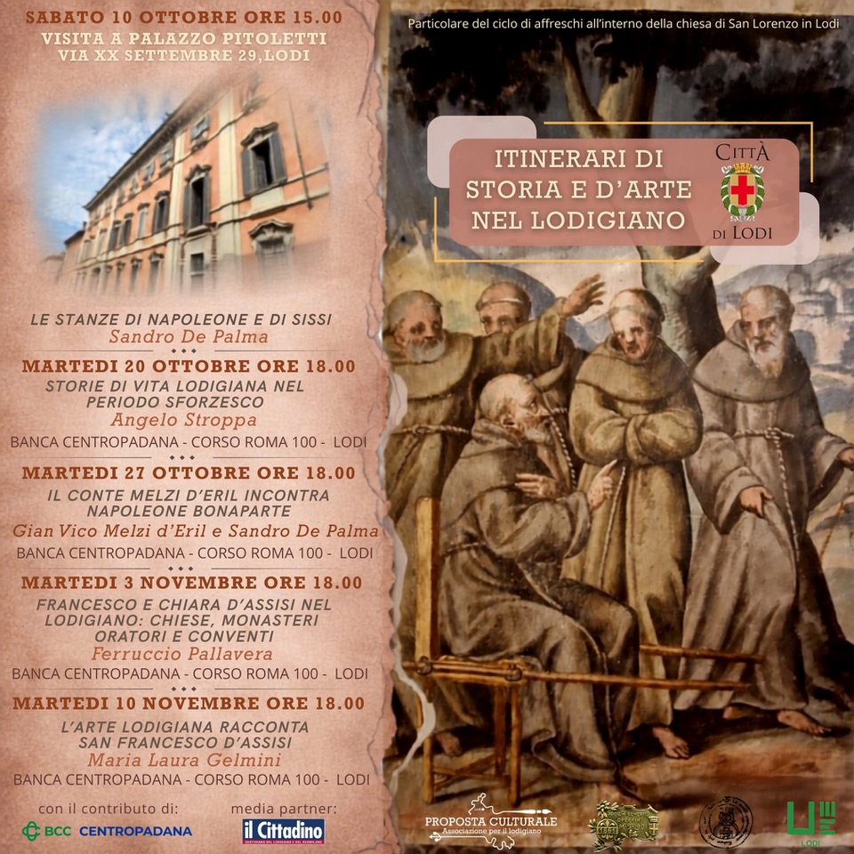 Locandina Itinerari di Storia e d'Arte nel Lodigiano