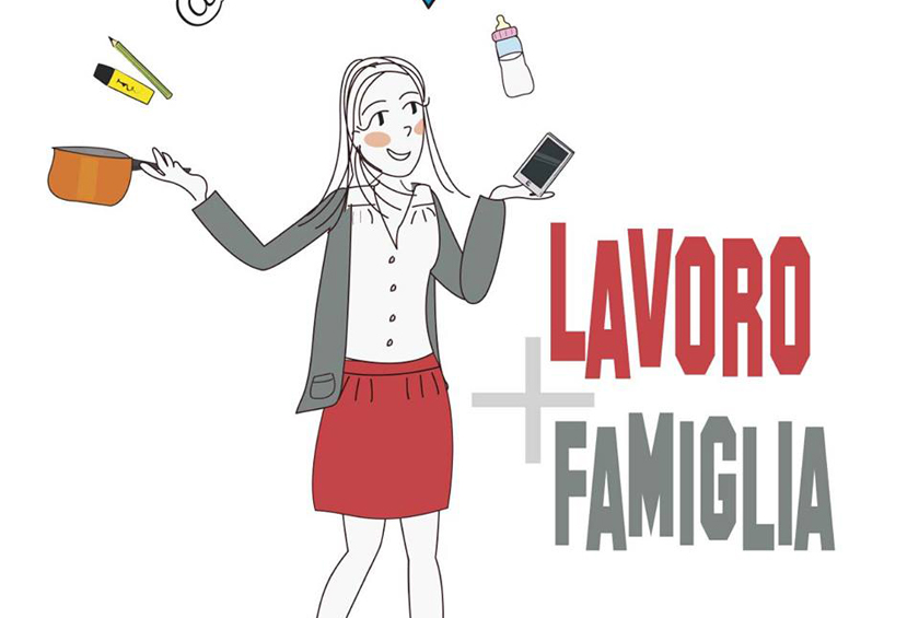 mamma che si occupa del lavoro e della famiglia 