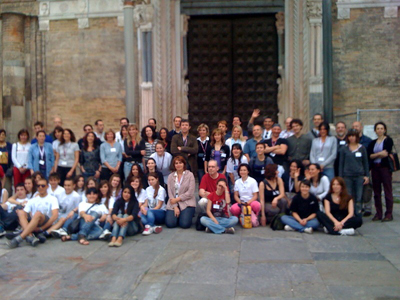 Gli artisti in Piazza della Vittoria