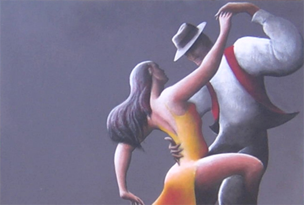 opera di rodolfo mantovani: una coppia che balla tango