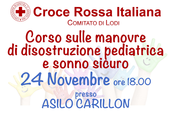 la scritta Corso di disostruzione pediatrica e sonno sicuro