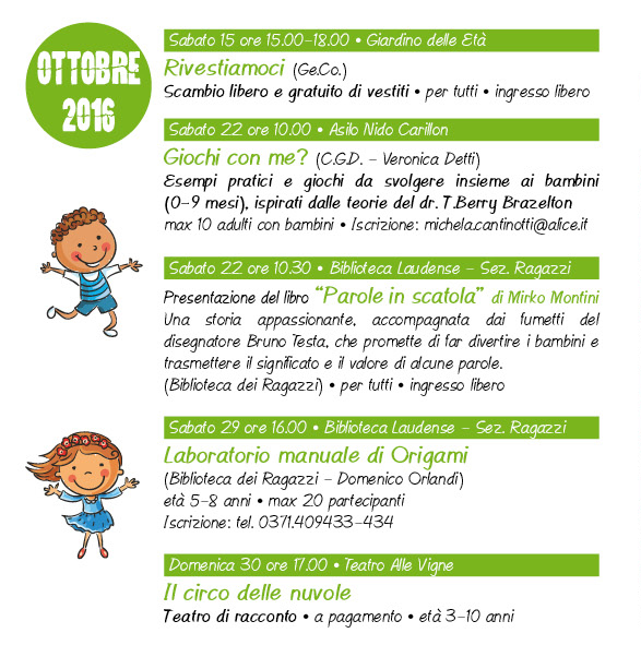 il programma di ottobre