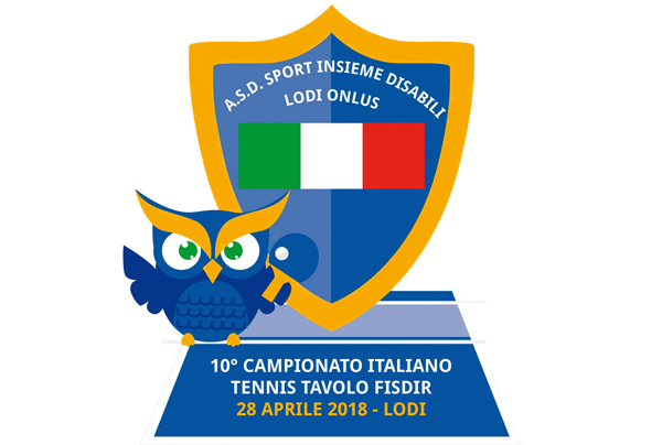 logo dell'associazione sport insieme disabili: uno scudo col tricolore e un gufo sulla sinistra