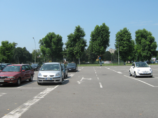 Il parcheggio del Piazzale degli Sport