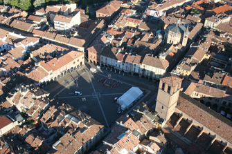 La piazza di Lodi dall'alto