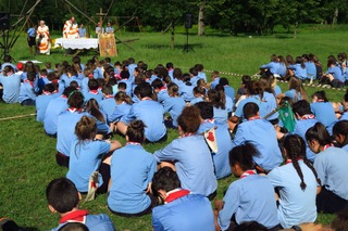 Un'immagine della mattinata alla Colonia Caccialanza