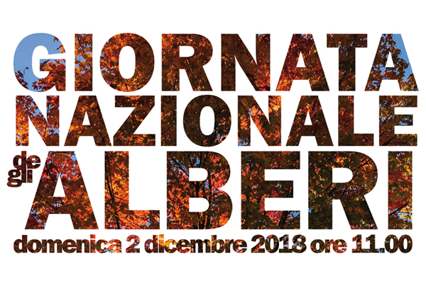 la scritta Giornata nazionale degli alberi domenica 2 dicembre 2018 ore 11.00