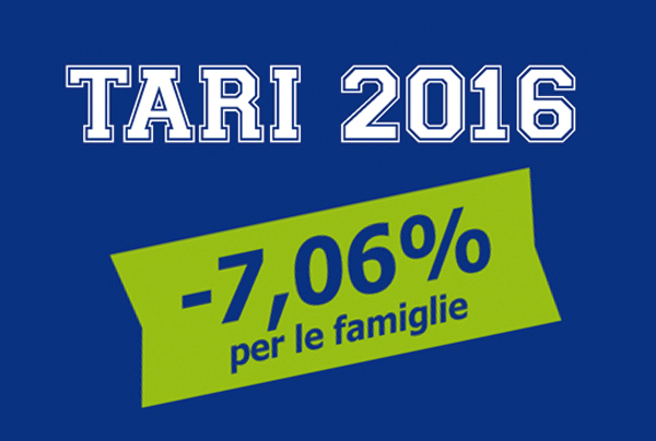 la scritta tari 2015 -7,06 per le famiglie