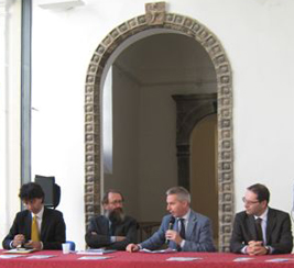 La conferenza stampa al cantiere della biblioteca laudense