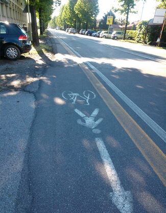 Pista ciclabile in Viale Milano