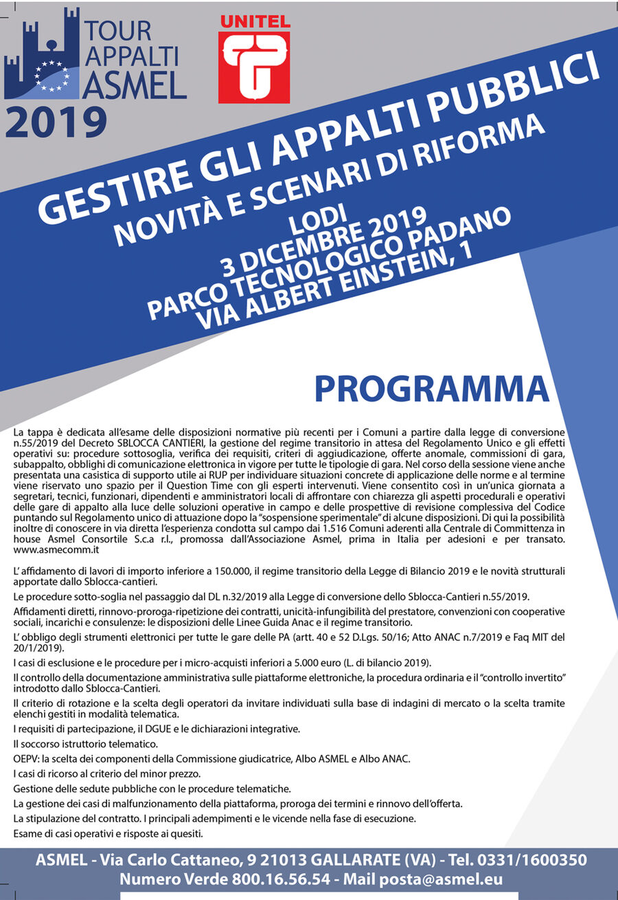 Convegno - Gestire gli appalti pubblici novità e scenari di riforma 